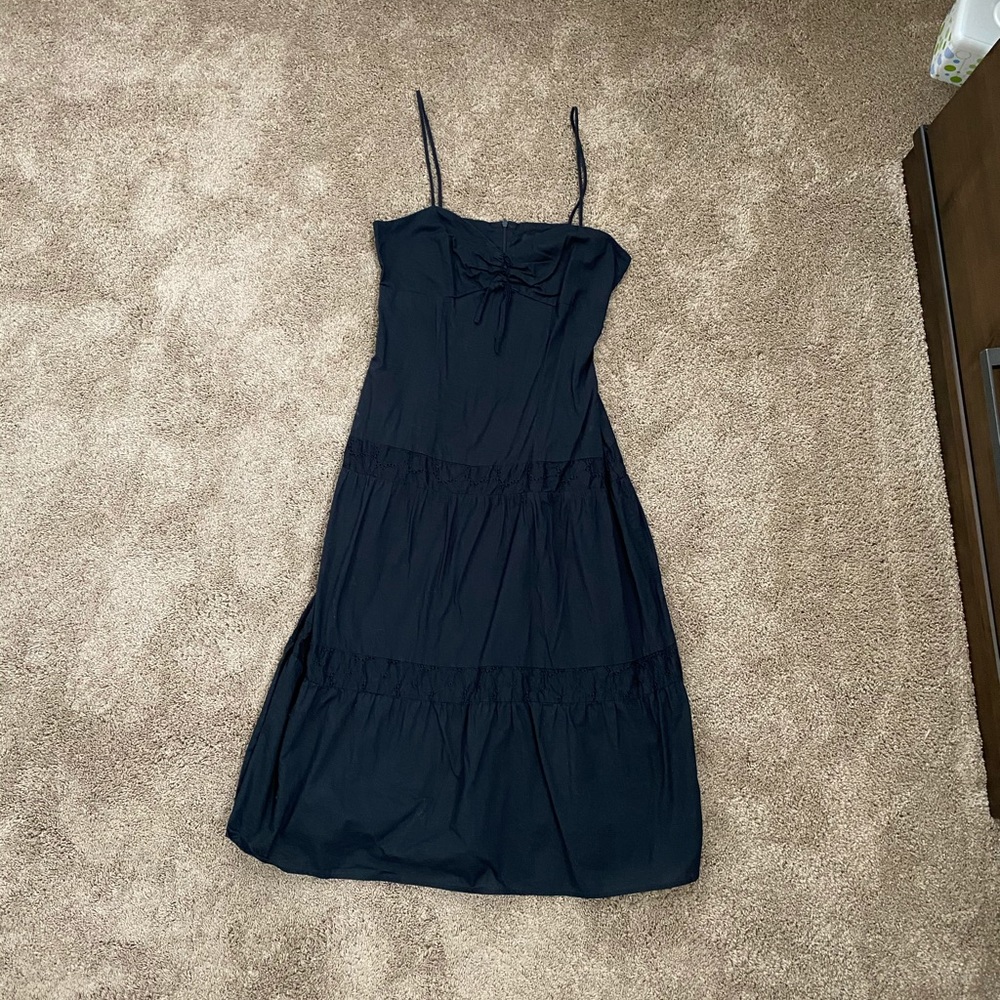 Cotton Dress with Eyelet Lace Detail